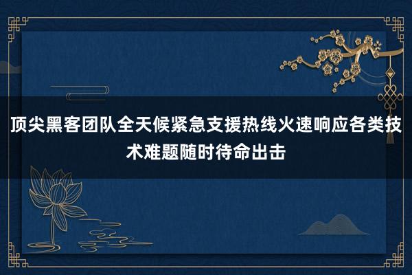 顶尖黑客团队全天候紧急支援热线火速响应各类技术难题随时待命出击