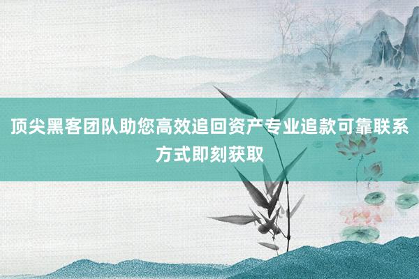 顶尖黑客团队助您高效追回资产专业追款可靠联系方式即刻获取