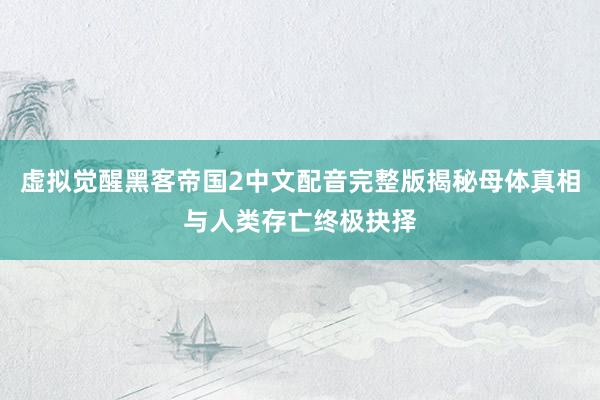 虚拟觉醒黑客帝国2中文配音完整版揭秘母体真相与人类存亡终极抉择