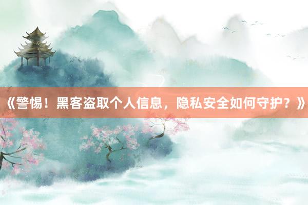 《警惕！黑客盗取个人信息，隐私安全如何守护？》